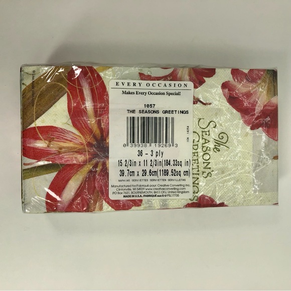 NAPKINS AND NAPKIN HOLDER SEASONS GREETINGS - Picture 8 of 14